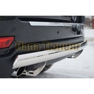 Защита заднего бампера овальная 75х42 мм РусСталь для Jeep Grand Cherokee 2010-2013