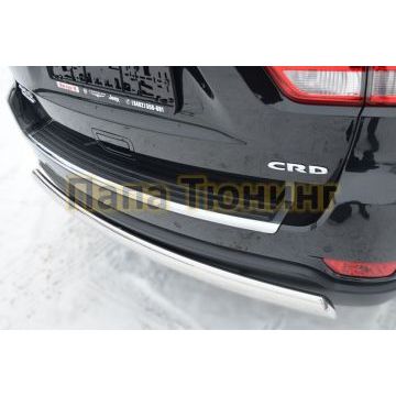 Защита заднего бампера овальная 75х42 мм РусСталь для Jeep Grand Cherokee 2010-2013