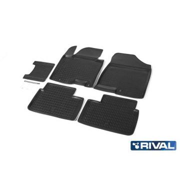 Коврики салона Rival полиуретан 5 штук на хетчбек 3 и 5 дверей для Kia Ceed 2012-2018