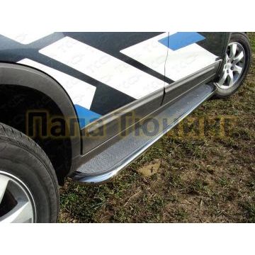 Пороги с площадкой нержавеющий лист 42 мм ТСС для Kia Sorento 2009-2012 Пороги с площадкой нержавеющий лист 42 мм ТСС для Kia Sorento 2009-2012