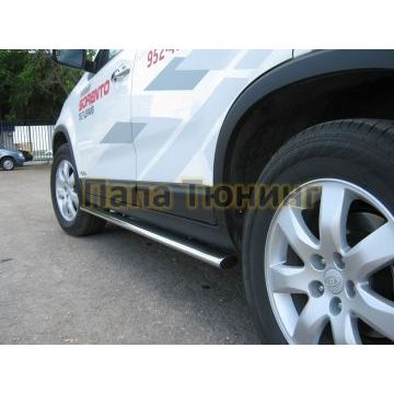 Порог труба овальная 75х42 мм РусСталь для Kia Sorento 2009-2012