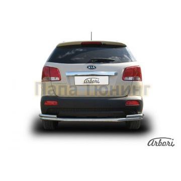 Защита заднего бампера двойная длинная 57-42 мм Slitkoff для Kia Sorento 2009-2012 Защита заднего бампера двойная длинная 57-42 мм Slitkoff для Kia Sorento 2009-2012