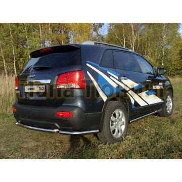 Защита заднего бампера уголки 60 мм ТСС для Kia Sorento 2009-2012 Защита заднего бампера уголки 60 мм ТСС для Kia Sorento 2009-2012