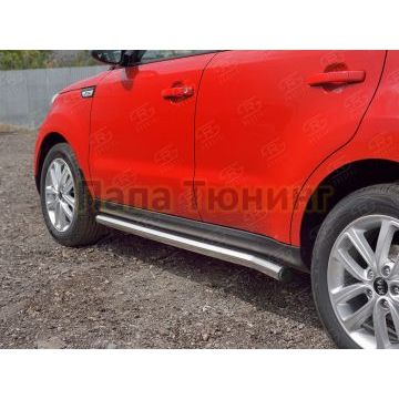 Пороги труба d57 вариант 2 РусСталь для Kia Soul 2016-2019