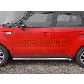 Пороги труба d57 вариант 2 РусСталь для Kia Soul 2016-2019