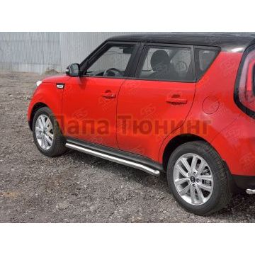 Пороги труба d57 вариант 3 РусСталь для Kia Soul 2016-2019