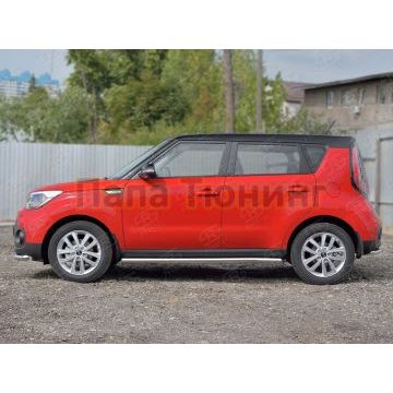 Пороги труба d57 вариант 3 РусСталь для Kia Soul 2016-2019