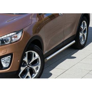 Защита штатных порогов 57 мм Rival для Kia Sorento Prime 2015-2017