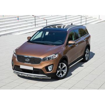 Защита штатных порогов 57 мм Rival для Kia Sorento Prime 2015-2017