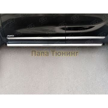Пороги труба d57 вариант 1 РусСталь для Kia Sorento Prime 2015-