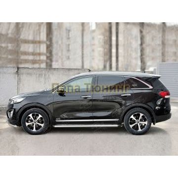 Пороги труба d57 вариант 2 РусСталь для Kia Sorento Prime 2015-