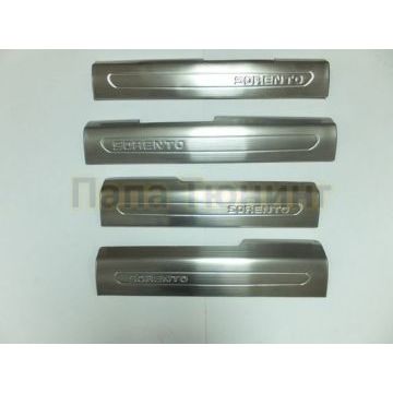 Накладки на дверные пороги OEM Tuning для Kia Sorento Prime 2015-2017