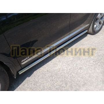 Пороги труба 60 мм ТСС для Kia Sorento Prime 2018-