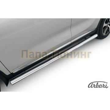 Защита штатных порогов труба 76 мм Slitkoff для Kia Sorento Prime 2015- Защита штатных порогов труба 76 мм Slitkoff для Kia Sorento Prime 2015-