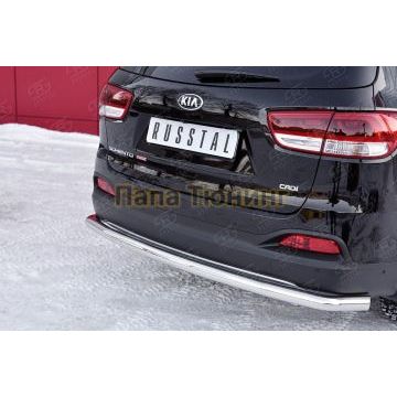 Защита заднего бампера d57 секции РусСталь для Kia Sorento Prime 2015-2017