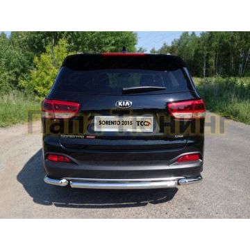 Защита заднего бампера короткая 60 мм ТСС для Kia Sorento Prime 2015-2017 Защита заднего бампера короткая 60 мм ТСС для Kia Sorento Prime 2015-2017
