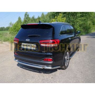Защита заднего бампера уголки 60 мм ТСС для Kia Sorento Prime 2015-2017 Защита заднего бампера уголки 60 мм ТСС для Kia Sorento Prime 2015-2017