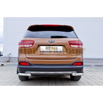Защита задняя уголки 60 мм ALFeco для Kia Sorento Prime 2015-2017