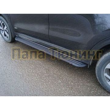 Пороги алюминиевые Slim Line Black для Kia Sportage 2018-2021 Пороги алюминиевые Slim Line Black для Kia Sportage 2018-2021