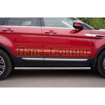 Пороги труба d57 вариант 3 РусСталь для Land Rover Evoque 2011-