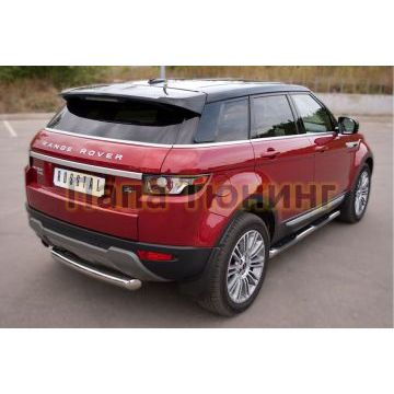 Пороги труба d76 с накладками вариант 1 РусСталь для Land Rover Evoque 2011-