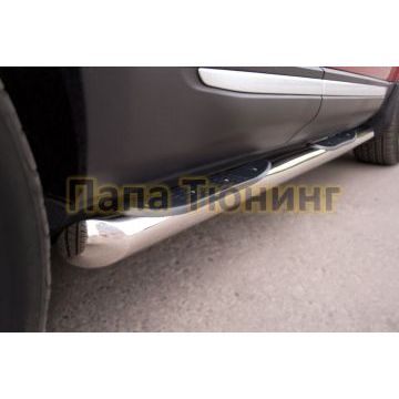 Пороги труба d76 с накладками вариант 1 РусСталь для Land Rover Evoque 2011-