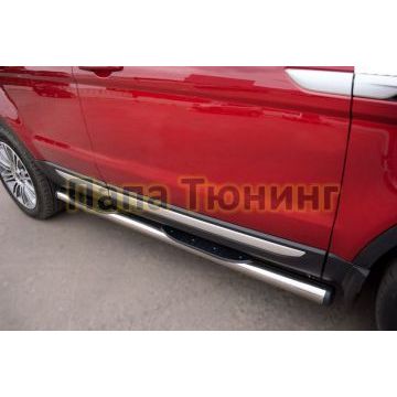 Пороги труба d76 с накладками вариант 2 РусСталь для Land Rover Evoque 2011-