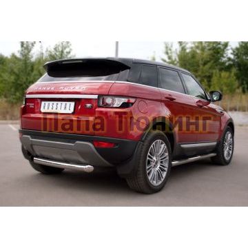 Пороги труба d76 с накладками вариант 2 РусСталь для Land Rover Evoque 2011-