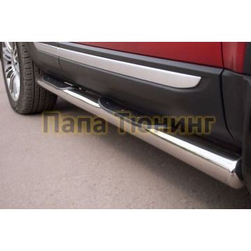 Пороги труба d76 с накладками вариант 3 РусСталь для Land Rover Evoque 2011-