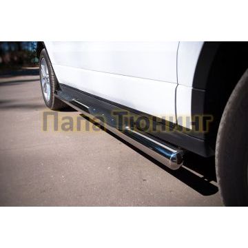 Пороги труба d76 с накладками вариант 3 РусСталь для Land Rover Evoque 2011-