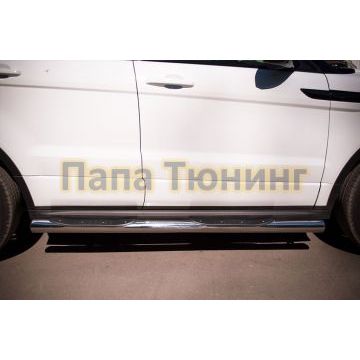 Пороги труба d76 с накладками вариант 3 РусСталь для Land Rover Evoque 2011-
