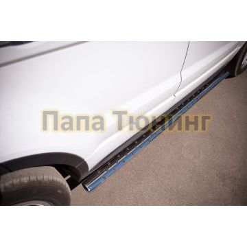 Пороги труба овальная с проступью 75х42 мм РусСталь для Land Rover Evoque 2011-