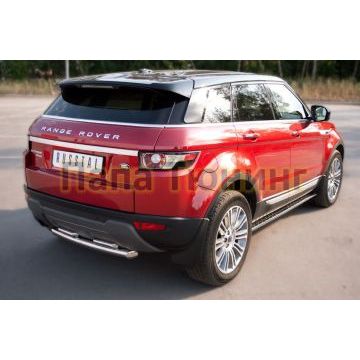 Пороги труба овальная с проступью 75х42 мм РусСталь для Land Rover Evoque 2011-