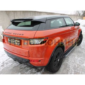 Пороги алюминиевые ТСС с накладкой серебристые для Land Rover Evoque 2011- Пороги алюминиевые ТСС с накладкой серебристые для Land Rover Evoque 2011-