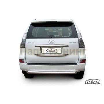Защита заднего бампера радиусная 76 мм Slitkoff для Lexus GX-460 2014-