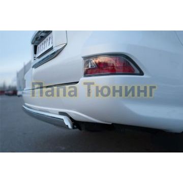 Защита заднего бампера овальная 75х42 мм РусСталь для Lexus GX-460 2014-