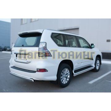 Защита заднего бампера овальная 75х42 мм РусСталь для Lexus GX-460 2014-