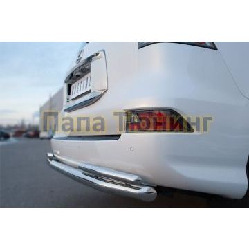 Защита задняя двойные уголки d57-d42 уголки РусСталь для Lexus GX-460 2014-