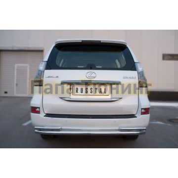 Защита задняя двойные уголки d57-d42 уголки РусСталь для Lexus GX-460 2014-