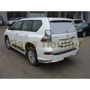 Защита задняя двойные уголки 76-42 мм ТСС для Lexus GX-460 2014-