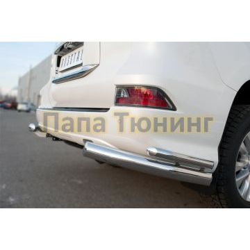 Защита задняя двойные уголки d76-d42 РусСталь для Lexus GX-460 2014-