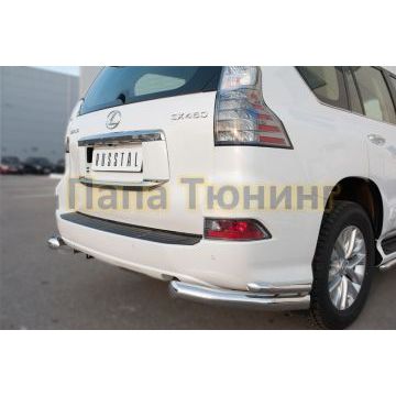 Защита задняя двойные уголки d76-d42 РусСталь для Lexus GX-460 2014-