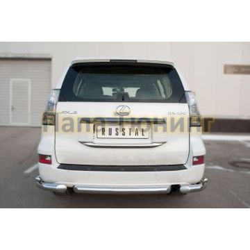 Защита задняя двойные уголки d76-d42 РусСталь для Lexus GX-460 2014-