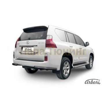 Защита задняя уголки чёрная сталь 76 мм Slitkoff для Lexus GX-460 2010-2013