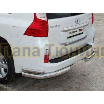 Защита задняя двойные уголки 76-42 мм ТСС для Lexus GX-460 2010-2013