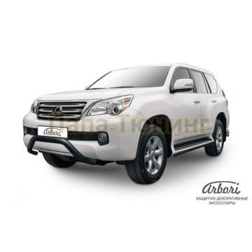 Кенгурин чёрная сталь низкий мини 76 мм Slitkoff для Lexus GX-460 2010-2013