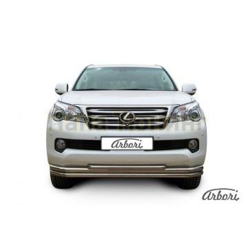 Защита передняя тройная 57-57-42 мм Slitkoff для Lexus GX-460 2010-2013