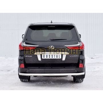 Защита заднего бампера d57 секции РусСталь для Lexus LX-570/450d 2015-