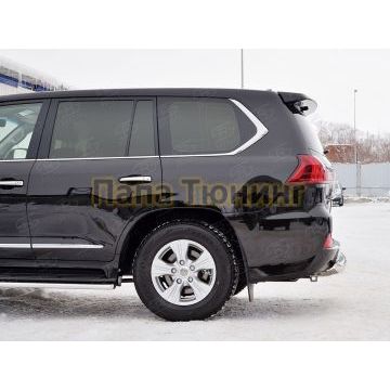 Защита заднего бампера d76 дуга РусСталь для Lexus LX-570/450d 2015-