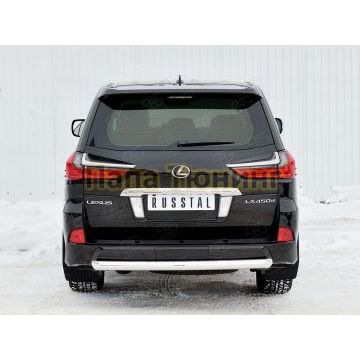 Защита заднего бампера d76 дуга РусСталь для Lexus LX-570/450d 2015-